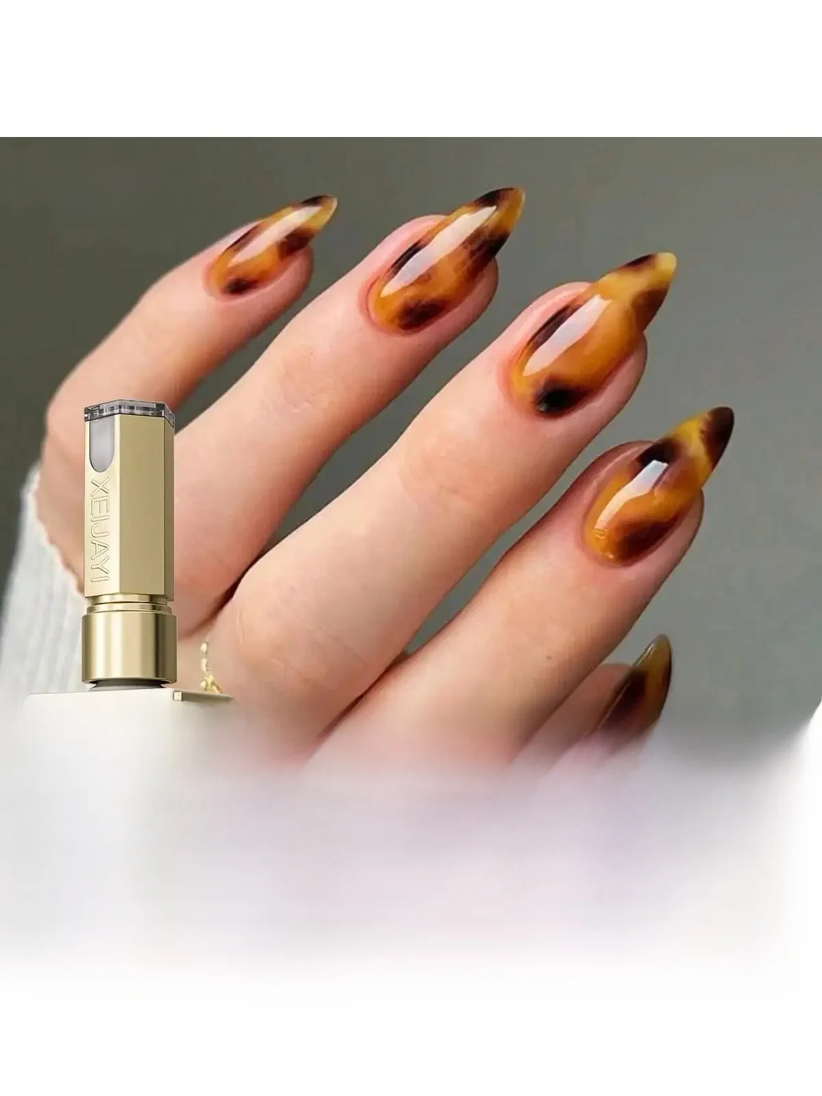 2-teiliges 15 ml zweifarbiges Kombinationsset, braun-gelbes zweifarbiges Nagelgel-Set