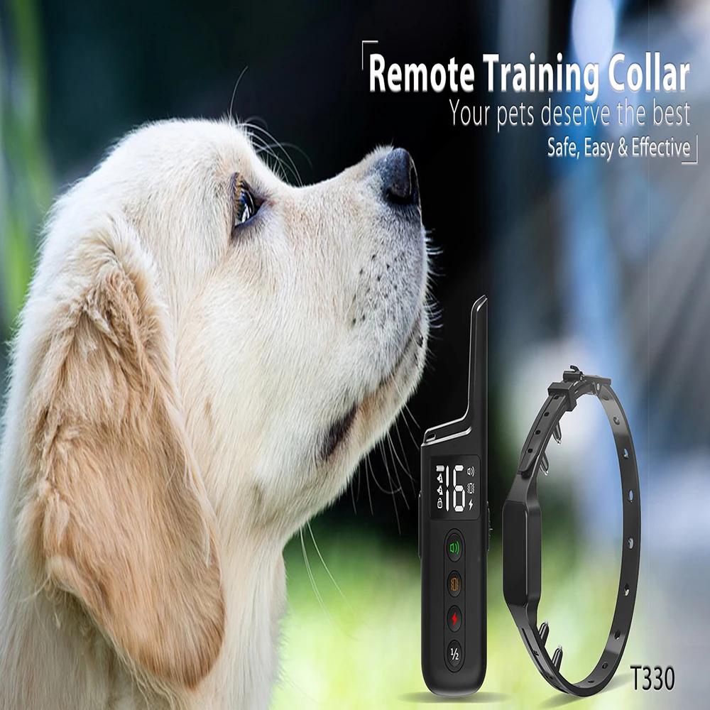 For 2 Collars  Electric Shock Column Powerful Electric Shock Collar Dog Vibration Electric Shock 300M Remote Control Training