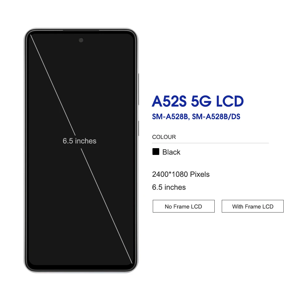 Imagem -02 - Montagem do Painel de Tela Sensível ao Toque Lcd Amoled com Moldura Exibição para Samsung A52s A528 Sm-a528b