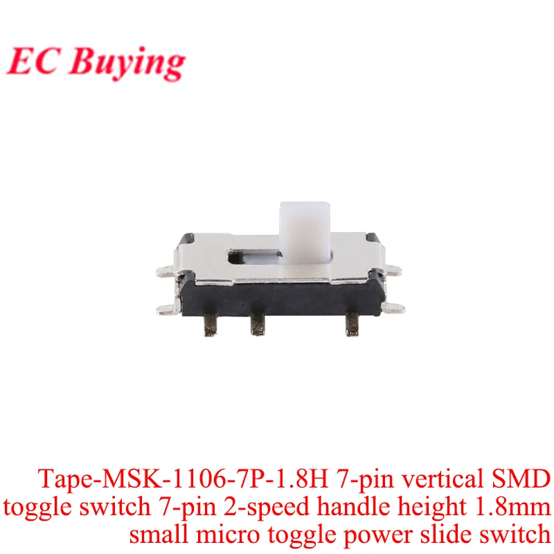 5–100 Stück Mikro-Power-Kippschalter, DIP-Ein/Aus, 1P2T, SPDT, SMD-Kippschiebeschalter, ein- und zweireihig, direkt eingesetzt, horizontal – Detail 2