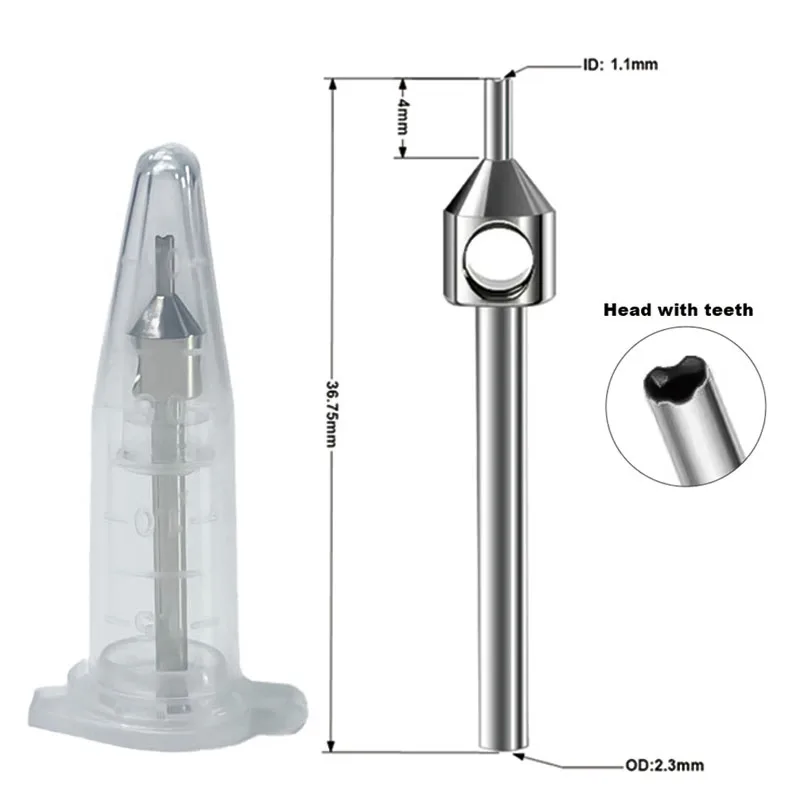Professional Stainless Steel Hair Implanter Punch Micro Serrated Blunt Fue Punch for Hair Transplant Surgery