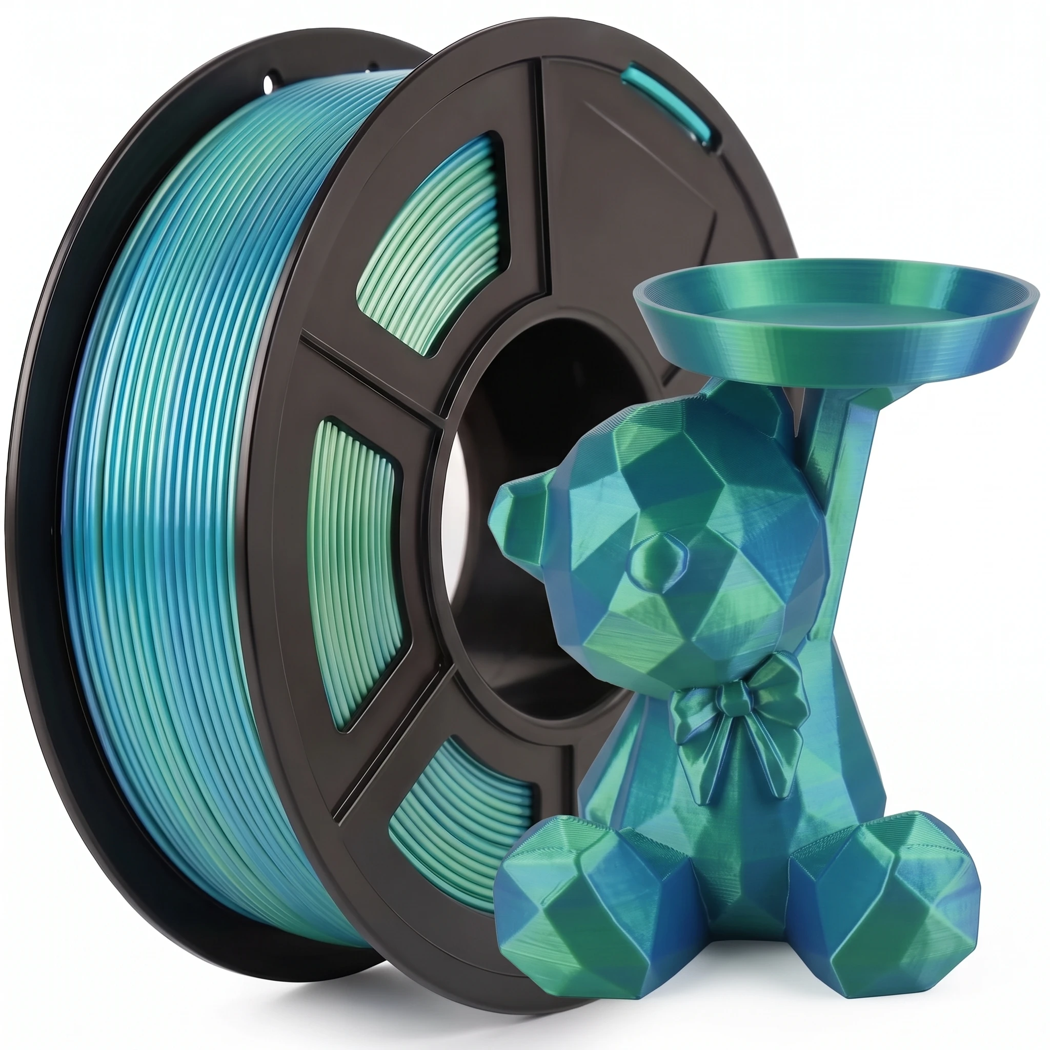Silk PLA Filament 1.75mm Dual Color Coextrusion Color Change 3D Printer Filament 250g for Creative Printing Projects