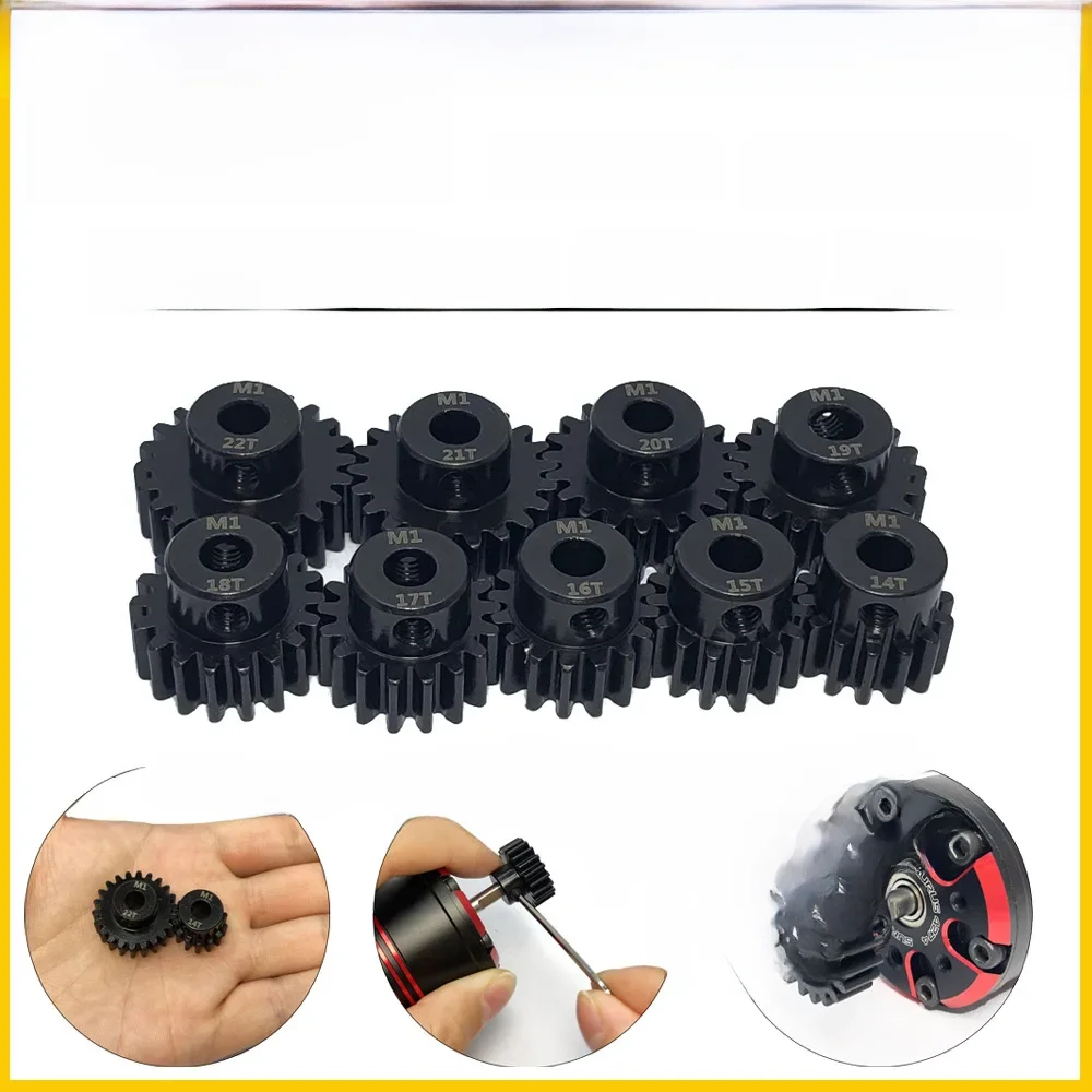 M1 5mm 11T 12T 14T 15T 17t 18t 20T 21t 22T 24T 25T 26T 28T 30T, pignon métallique en acier, engrenage de moteur pour modèle de voiture 1/10 1/8 1/7 RC