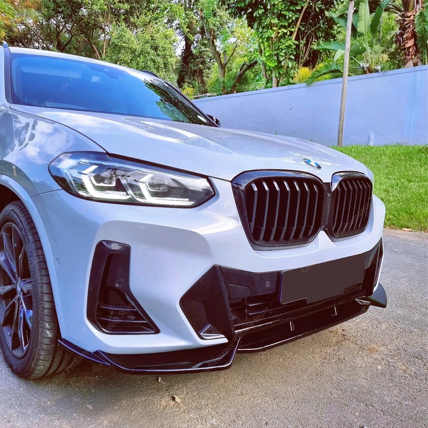 Voor Bmw X3 G01 X4 G02 Lci 3pcs Voorbumper Splitter Lip Spoiler Diffuser X3 X4 iX3 20i 20d 30i 30d 30e M40i M40d Bodykits 2021- - afbeelding 2