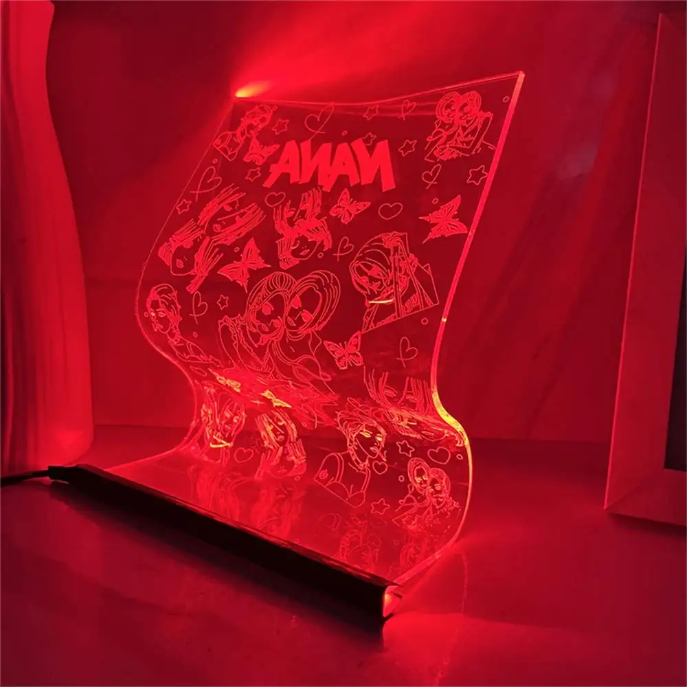 Lampe de défilement de dessin animé 3D pour filles, veilleuse en acrylique Nana, animation populaire, guide IP, lampe de bureau, éclairage de table, escales, humeur