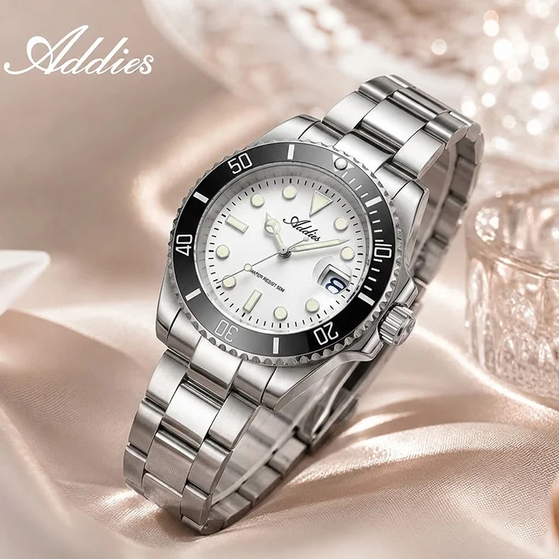 

ADDIES Top Brand 36mm Women's Watch 36mm New Luxury Japan GM12 Stainless Steel Ladies Quartz Wristwatch 50m Waterproof Luminous