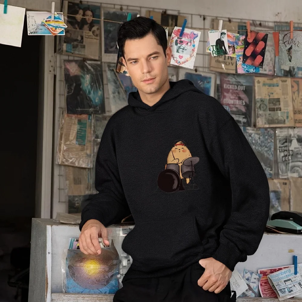 

Winter Neutral Sweatshirts Hoodies With Music Playing Scene Print Street Fashion Womens Sweater Casual Loose Fit Unisex Clothing