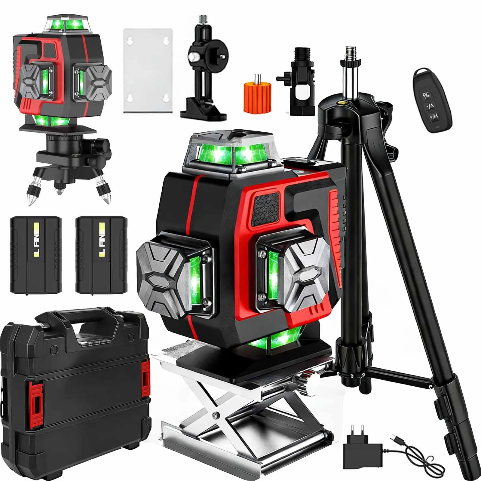 Professional Laser Level 16 Lines 4D Automatic 3 ° Line-holding pole Wall 360 Horizontal And Vertical Super power Green Beam