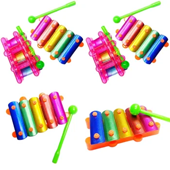 6 Pcs EG3012V Mini metallo xilofono musicale regalo per bambini novità premio musicale Pinata Bag Filler Loot Gag Fun Birthday Party Favors