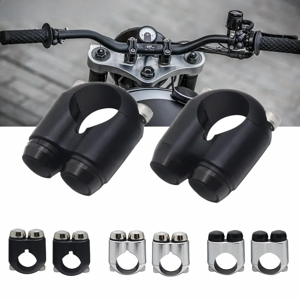 Dubbele Momentary Knoppen Motorfiets 7/8 "& 1" Stuur Schakelaar Motor Claxon Elektrische Start Kill Lamp licht AAN UIT - afbeelding 2