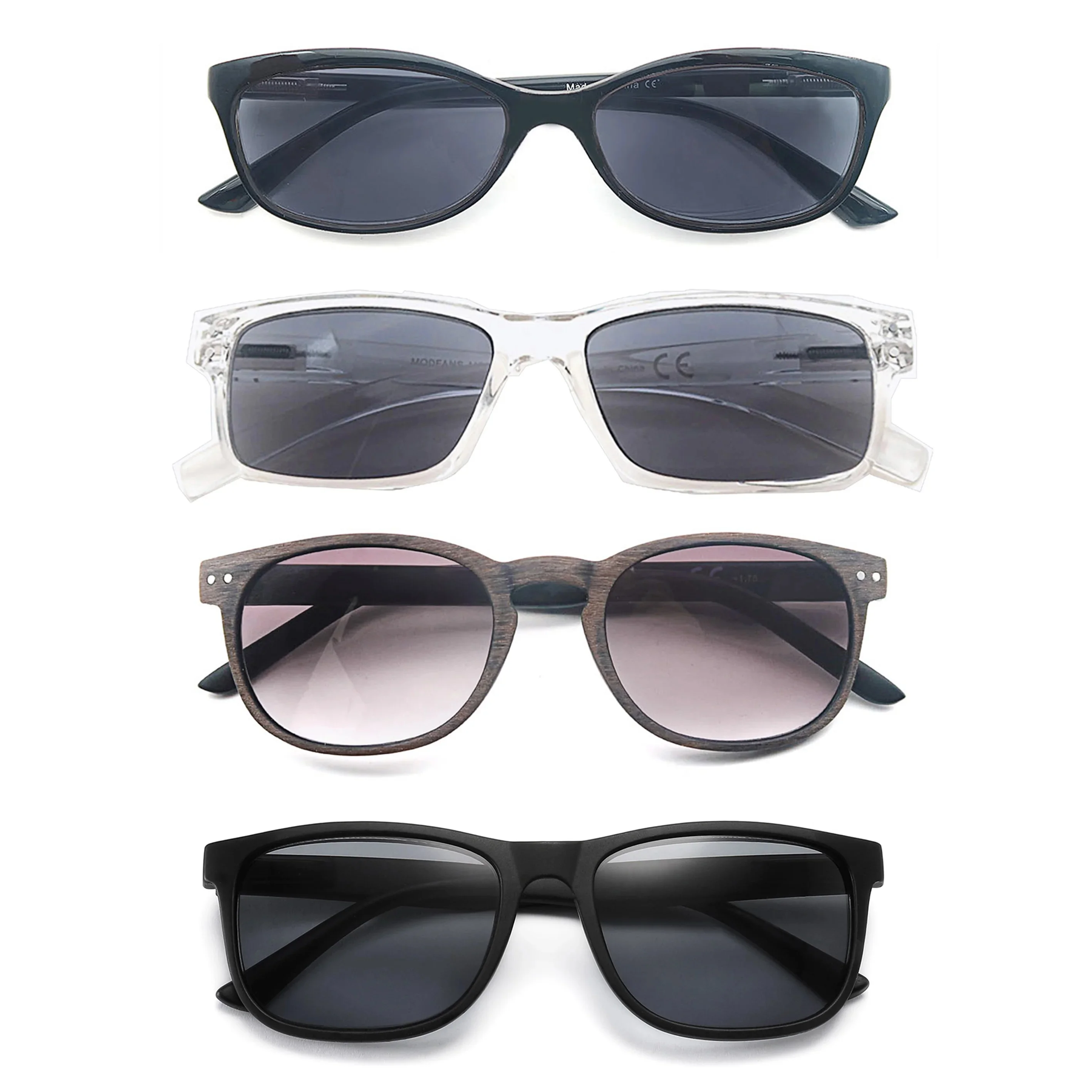 Lunettes de soleil de lecture pour femmes et hommes, monture carrée classique pour utilisation en extérieur, lunettes de soleil pour lecteurs avec charnière à ressort dioptrique