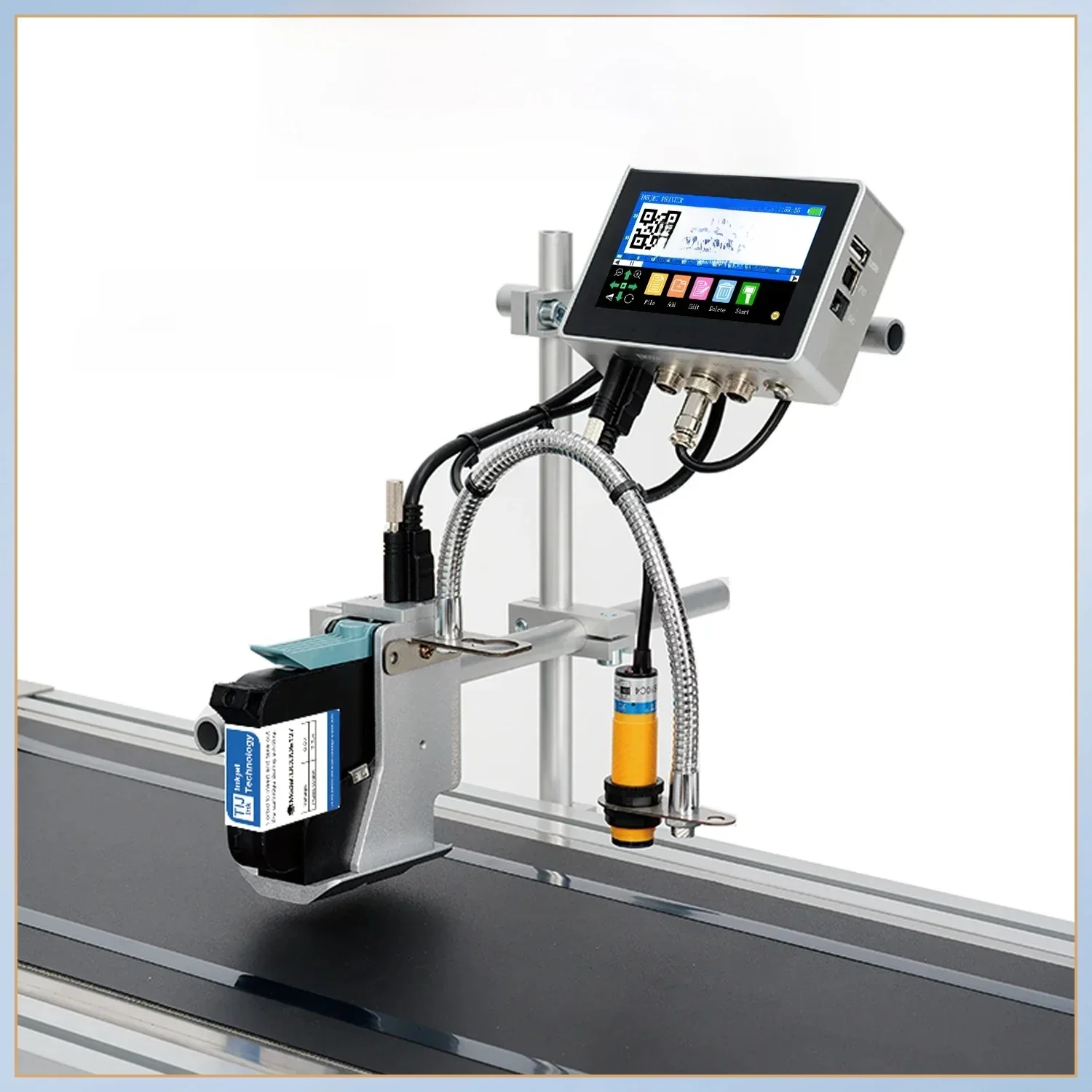DCODE 130PLUS Industriële online inkjetprinter 12,7 / 25,4 mm mondstuk met 4,3 inch scherm QR barcode batchnummer logo datumprinter - afbeelding 2