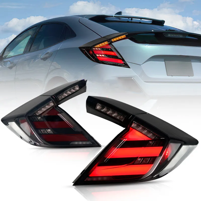 Car Taillight Assembly Transparent/Brown For Honda Civic 2 Hatchback FK7 FK8 TYPE-R 16-21 Reverse Running Parking Fog Light