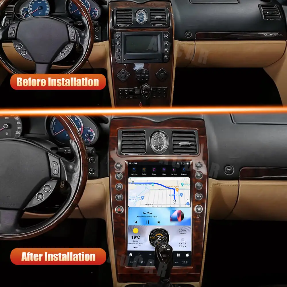 AuCar 14.5'' Vertical T-Style Android 13 Car Radio Stereo HeadUnit For Maserati Quattroporte 2004-2012 GPS Navigation DVD Player