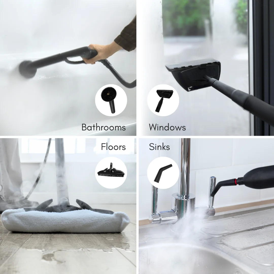 منظف البخار Ewbank SC1800 - Steam Chief، صغير، محمول، مع المرفقات، متعدد الأسطح، أبيض، 52 fl. أوقية