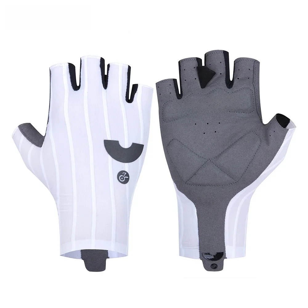 AliExpress YKYWBIKE Summer Cycling Gloves Half Finger Woven Aerodynamic Striped Bicycle Sports Gloves Shock-absorbing Road Bike MTB Gloves