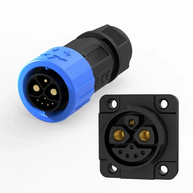 AliExpress IP67 50A 2+1+5 Electric Motorcycle Charging Port Cord M23 E-bike Lithium Battery Connector Wire 8Pin Male Female Plug Socket