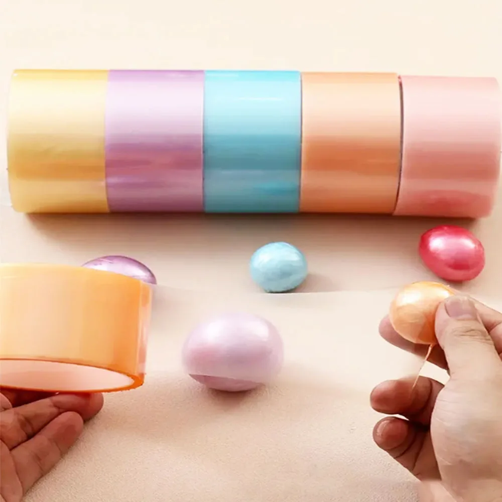 1pc Adhesive Tapes Sticky Ball Tape Colorful Stress Relaxing Duct Tape Toy Party Pearlescent Macaroon Tape