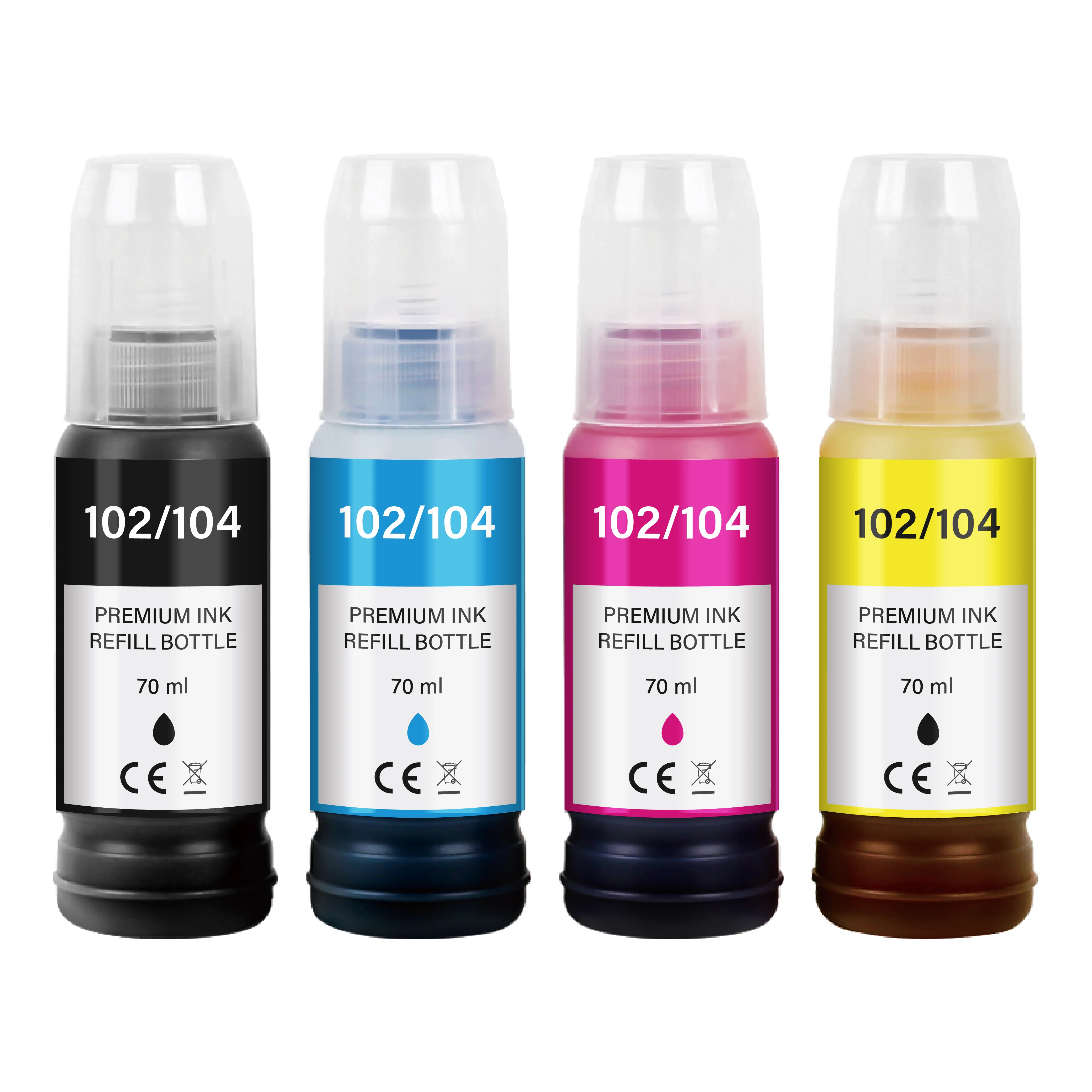 Nachfülltinten Tinte 102 104 refill ink for Epson EcoTank printer ET-2700 ET-2750 ET-2751 ET-2756 ET-2850 ET-2851 ET-2856 ET-3700 ET-3750 ET-4750 ET-4850 ET-4856 ET-15000