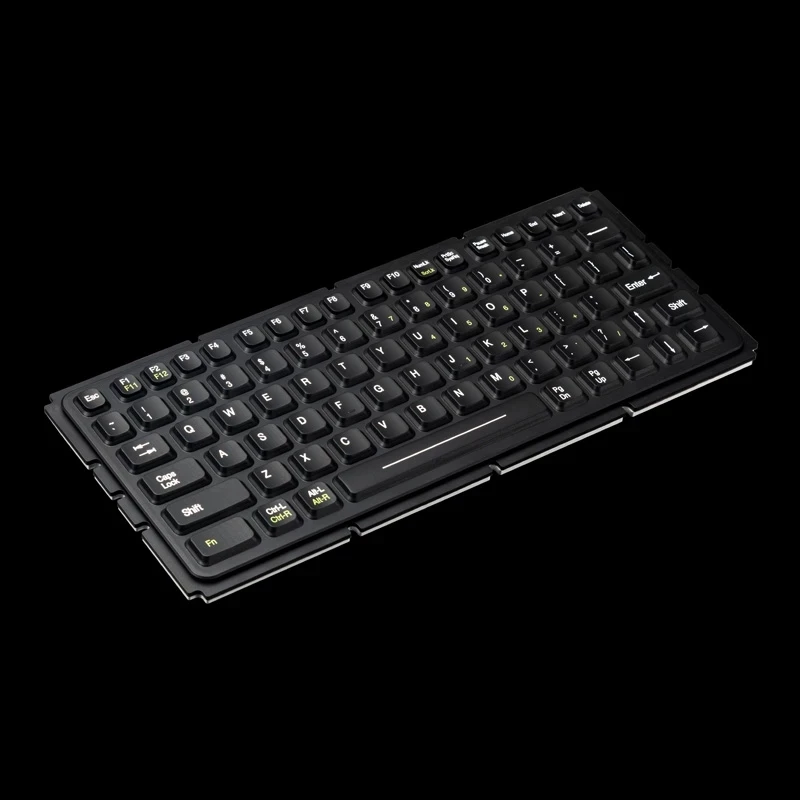 IP67 Waterproof Panel Mount Rugged Medical Silicone Keyboard With Metal Base