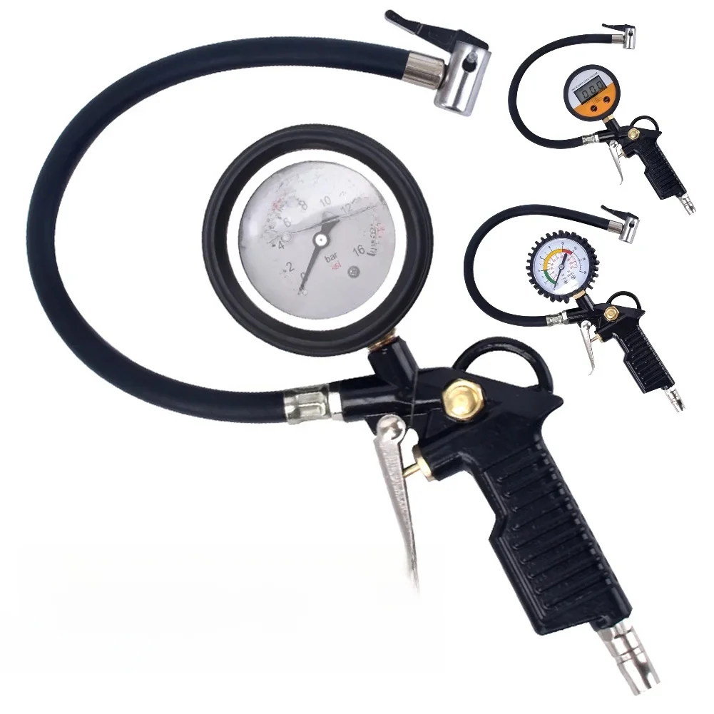 AliExpress Auto Tire Pressure Inflator Gauge 220PSI Car Tire Inflator Gun for Motorcycle Tyre Pressure Meter for Bicycle Tyre Repair Tools