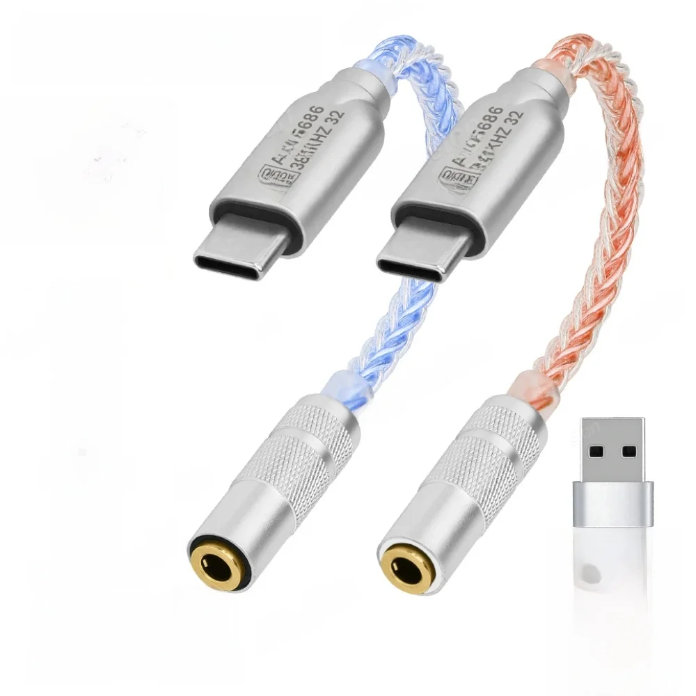 ALC5686 Chip Typ-C auf 3,5mm Audio-Adapterkabel 32b/384kHz DAC HiFi Audio-Decoder IEM Kopfhörerverstärker für iPhone15 Samsung