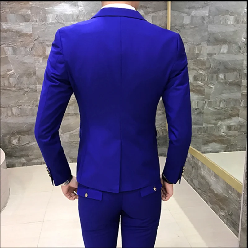 Men\'s Suits High Quality Wedding Groom Tuxedos Single Button Slim Fit Business Prom Dress Men\'s Formal Dress Suits