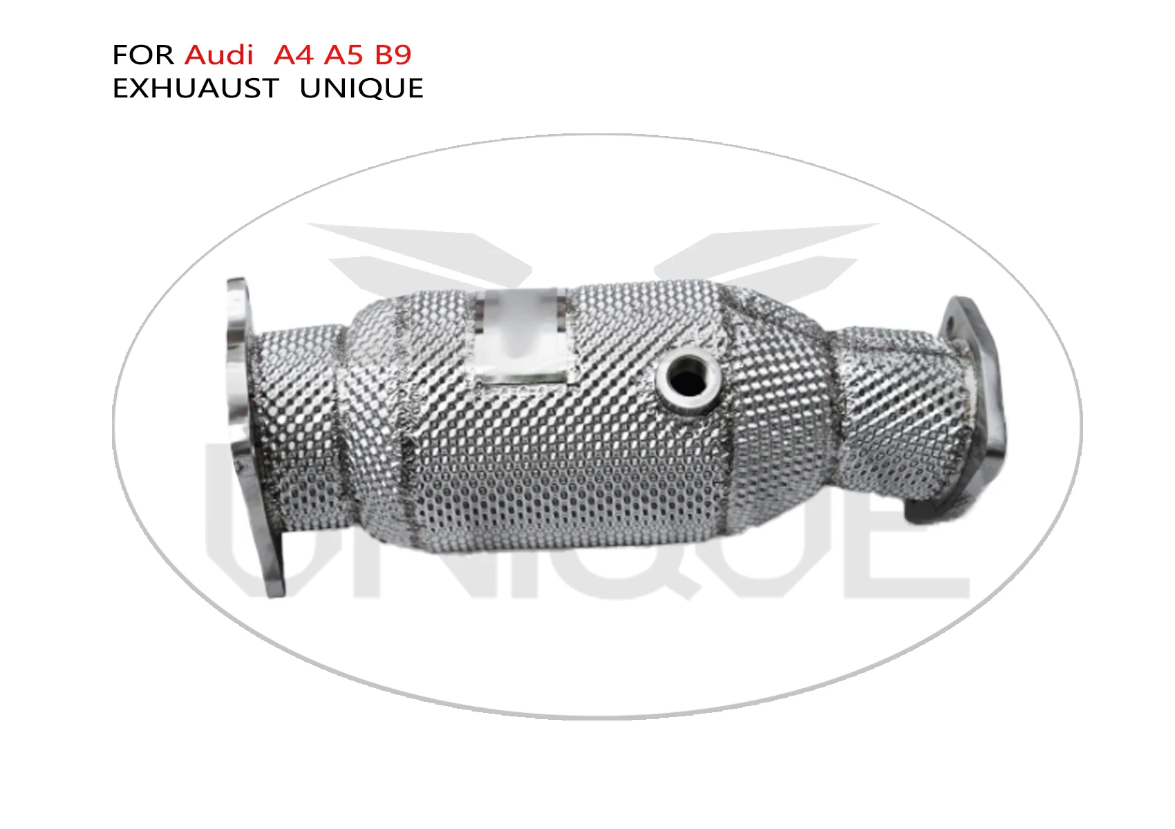 UNIQUE Exhaust System High Flow Performance Downpipe for Audi A4 A5 B9 B9.5 2.0T 2016+ With Heat Shiled