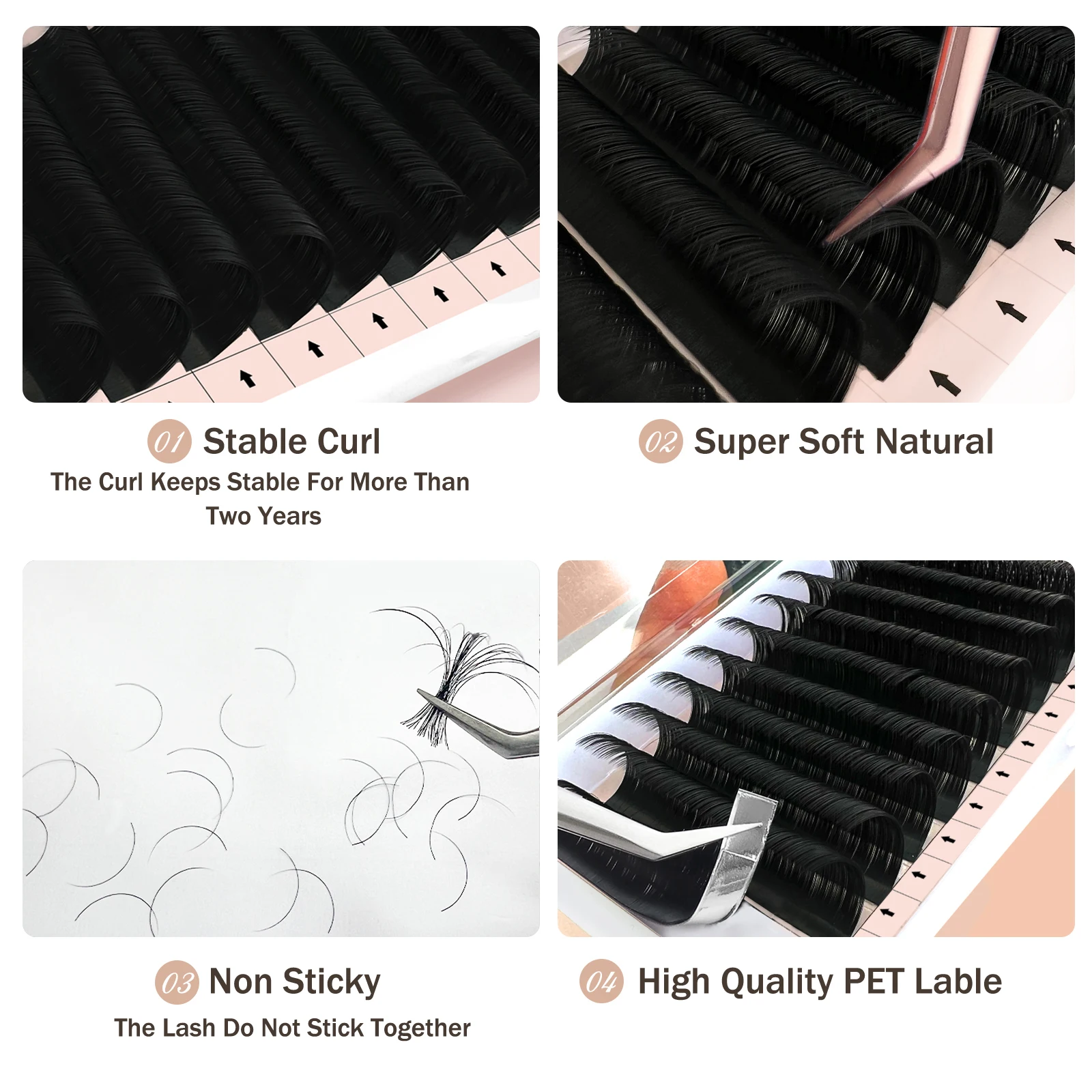 12Rows Individual Eyelash Extension C/D/CC/DD Curl 8-15MM Volume Lashes Cashmere Eyelash Matte Faux Mink for Professionals Lash