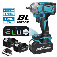 1200N.M Torque Brushless Electric Impact Wrench 1/2 Inch Cordless Electric Wrench Screwdriver Power Tools For Makita 18V Battery