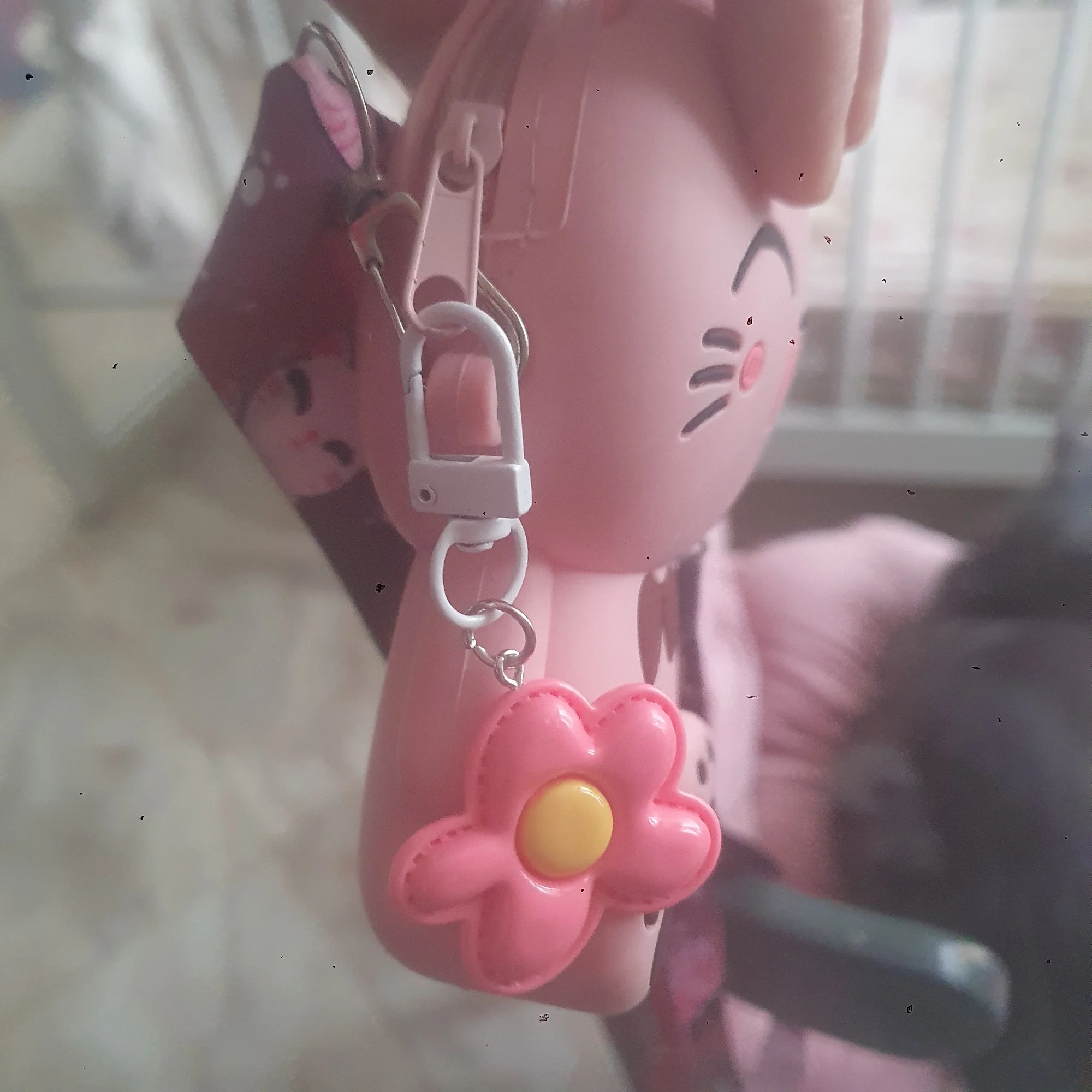 Cute Colorful Flower Pendant Keychains Women Bag Earphone Case Pendant DIY Accessories Car Key Ring Girl Candy Color Key Chains photo review