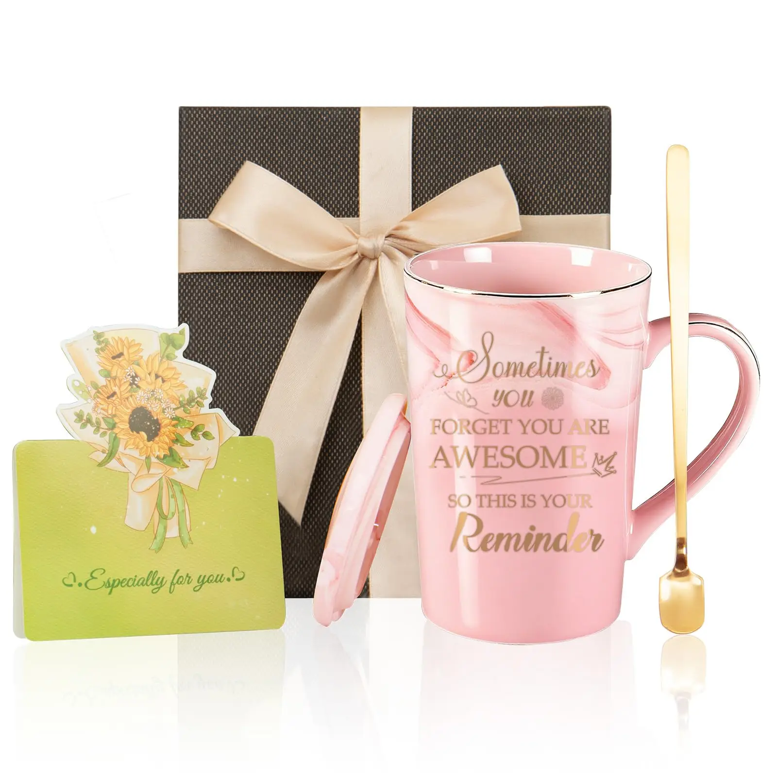 BeBeiZi Geburtstags- oder Dankeschön-Geschenk für Frauen – Lustige Kaffeetasse mit inspirierendem Zitat „Manchmal vergessen Sie, dass Sie großartig sind“ |   Wertschätzungs-Geschenk für Freunde,