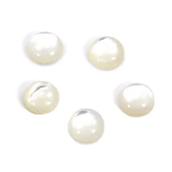 5pcs White Shell Mother-of-Pearl Round 2-16mm Cabochon Loose Stones for Jewelry Making Ring Pendant DIY