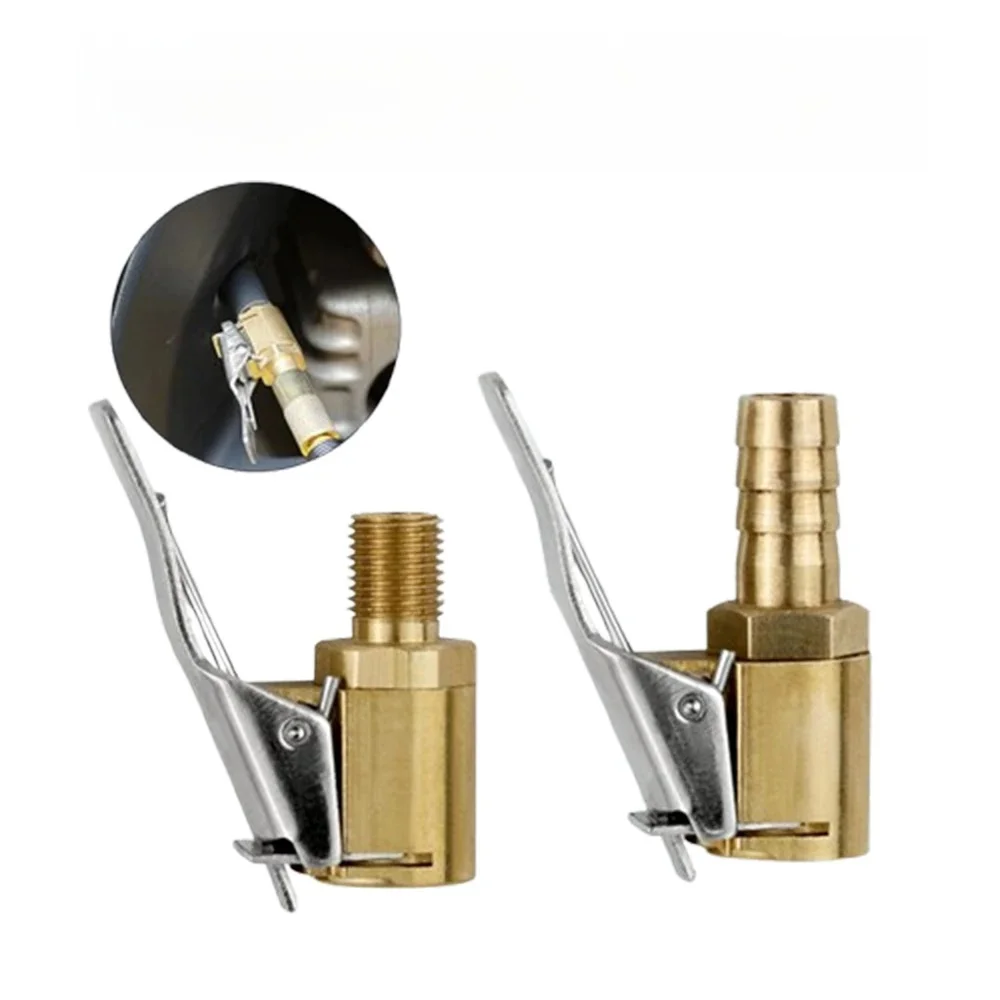 1Piece Car Tire Air Chuck Inflator Pump Valve Connector Clip-on Adapter Car Brass 8mm Tyre Wheel Valve For Inflatable Pump