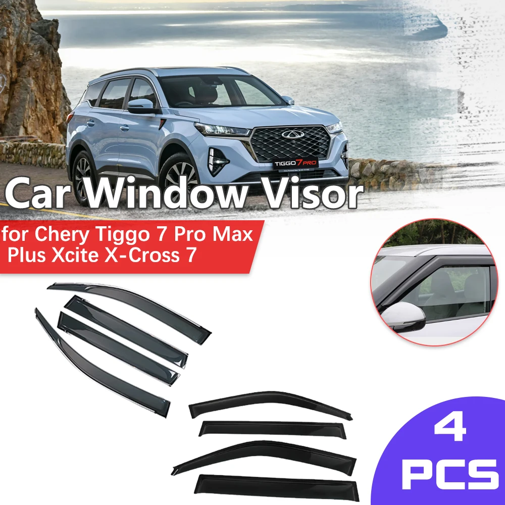 

Window Visor for Chery Tiggo 7 Pro Max Plus Xcite X-Cross 7 2021~2025 Eyebrow Shelter Vent Awning Deflector Guard Accessories