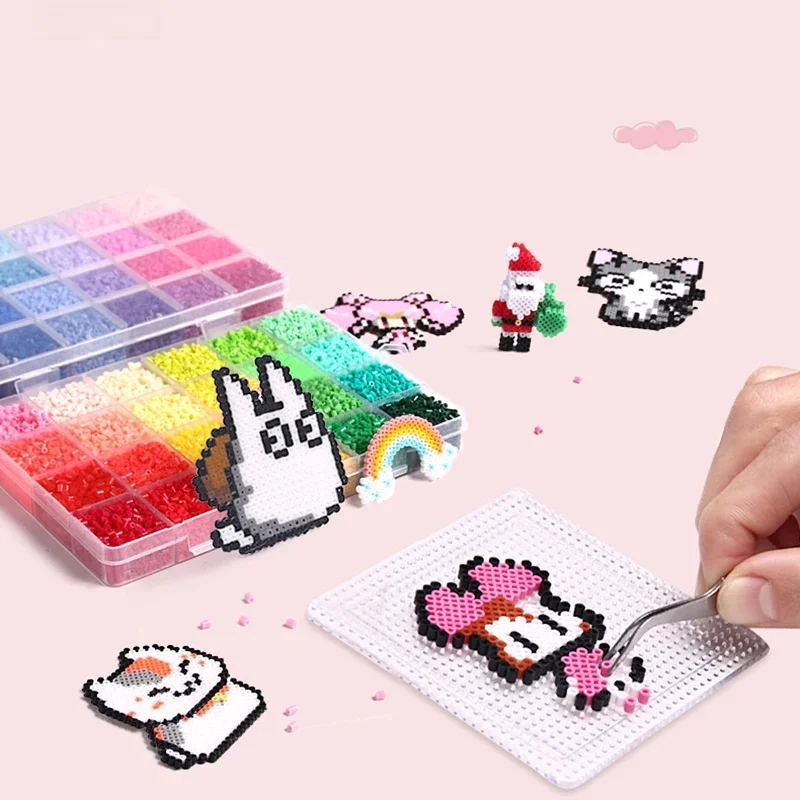72 kolory 24 kolory 2.6mm Perler Fuse beads Iron beads Kit Hama beads 3D Puzzle DIY Toy Kids Creative Handmade Craft Toy Gift — zdjęcie 2