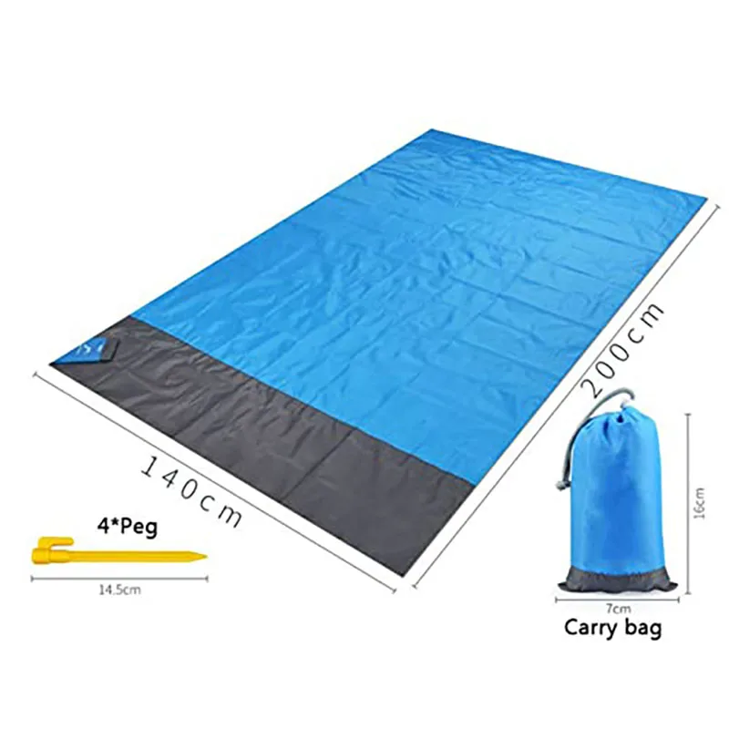 Beach Blanket Sandproof 200 X 140cm Waterproof Beach Mat Lightweight Picnic Blanket for Travel Hiking Sports