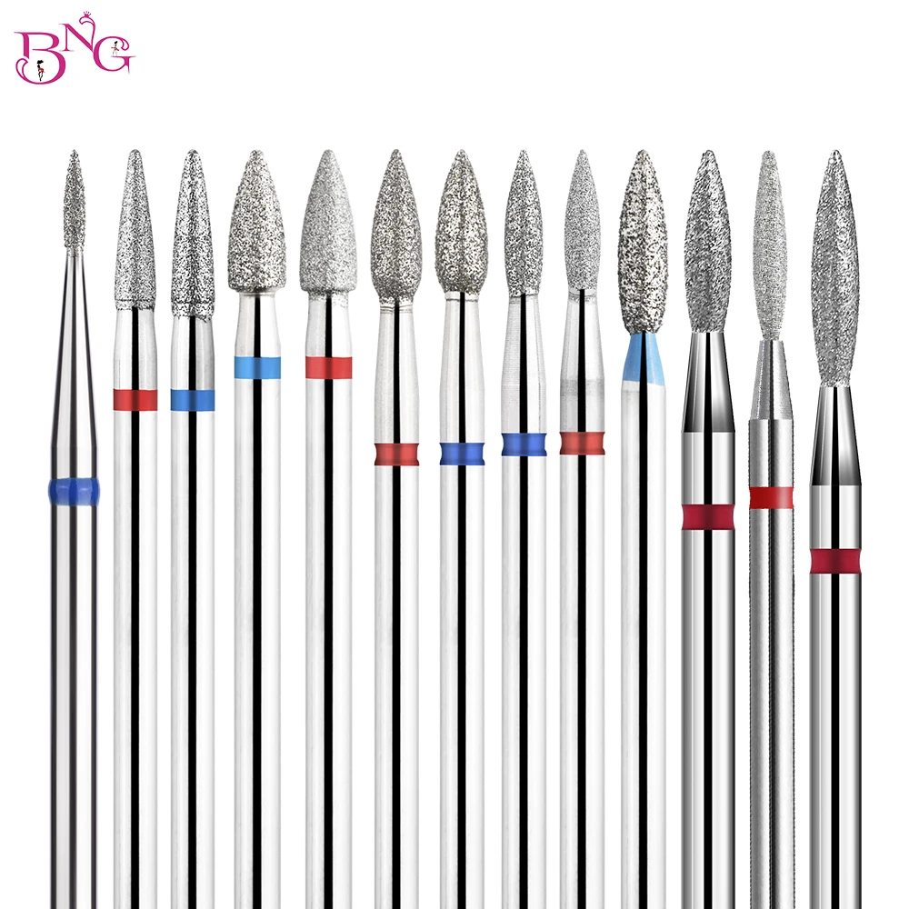 

BNG Flame Cuticle Drill Bit Set 2Pcs Pro Diamond Nail Bits for Nail Salon Manicure and Pedicure Russian Electric File bits