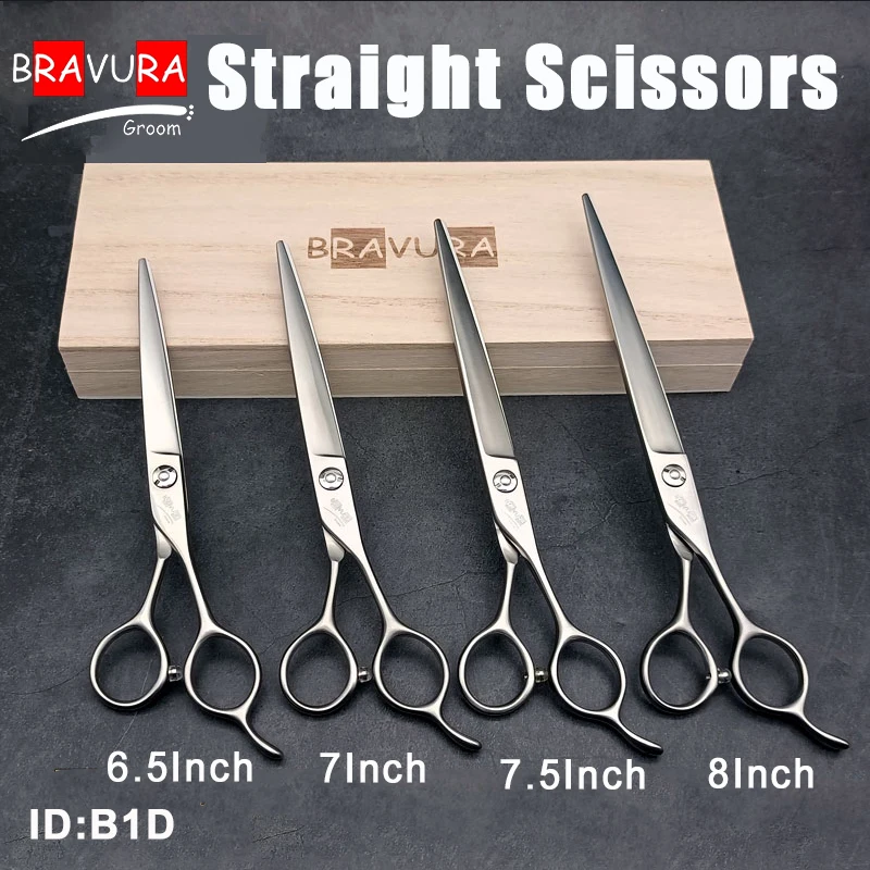 Pet Grooming Straight Scissors Shears Professional Handmade 6.5/7/7.5/8'' Cats Dogs Trimming Cut High Quality Groomer Steel 440c