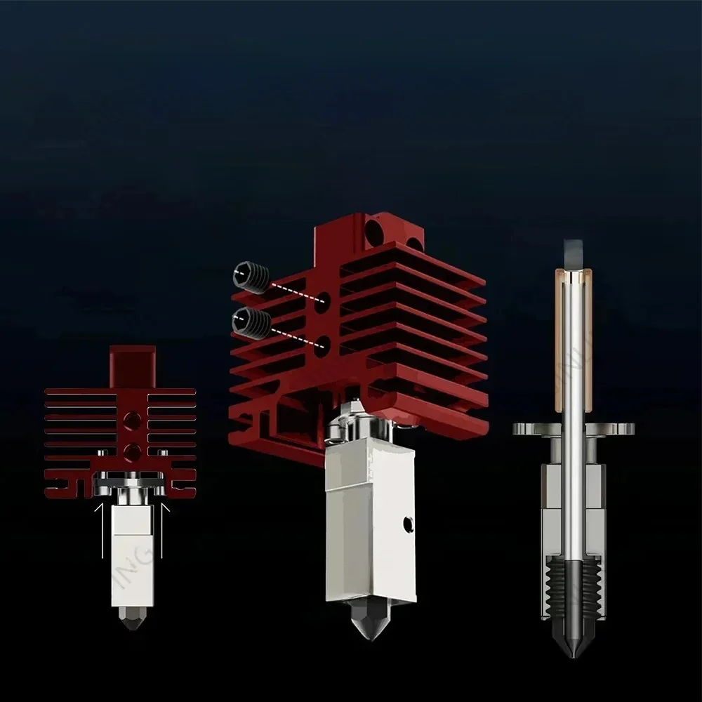V2 mise à niveau Hotend rouge pour laboratoire Bambu X1 X1C P1P P1S buses en acier dur bambou Bambulabs Combo bimétallique bloc chauffant Thermisto