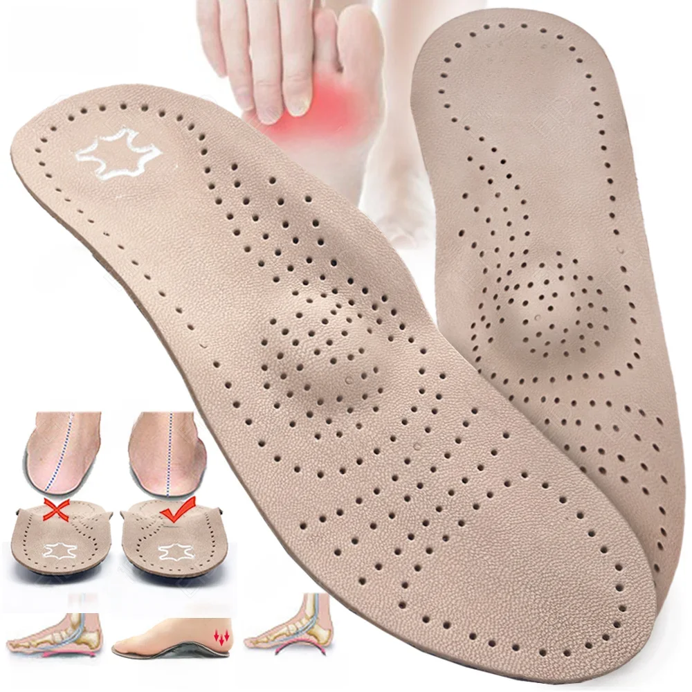 EiD – semelle orthopédique en cuir véritable, pied plat pour chaussures, coussinet de soutien de la voûte plantaire pour la fasciite plantaire