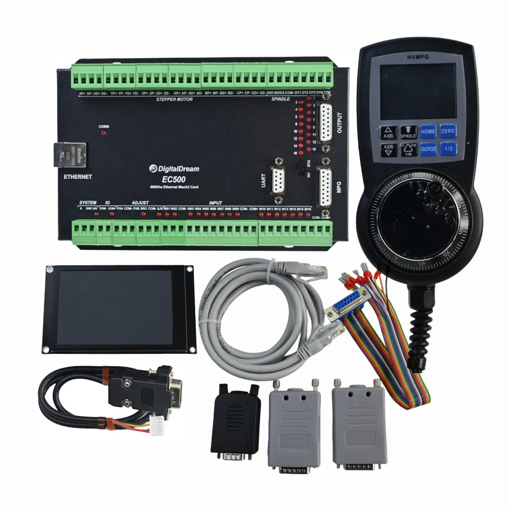 Eixos Cnc Controlador de Movimento Ec500 460khz Fresadora Cartão de Controle de Movimento com Mpg & Display Digital Mach3-ethernet