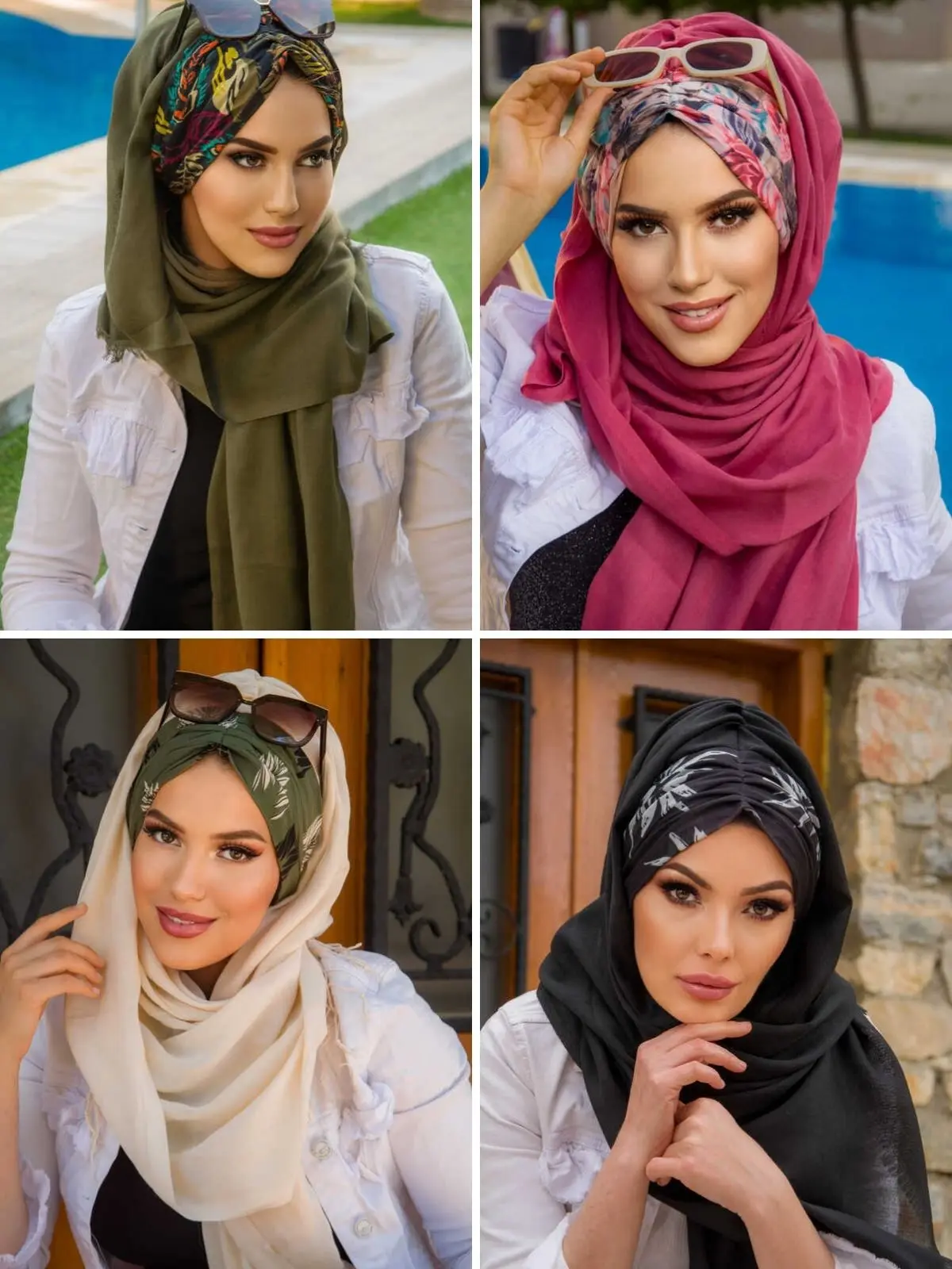 Different Patterned Shirred Ready-made Shawl, Buy 3 Pay 2 Hijab Muslim Fashion Stylish Woman Turkey Dubai Arabic Indian