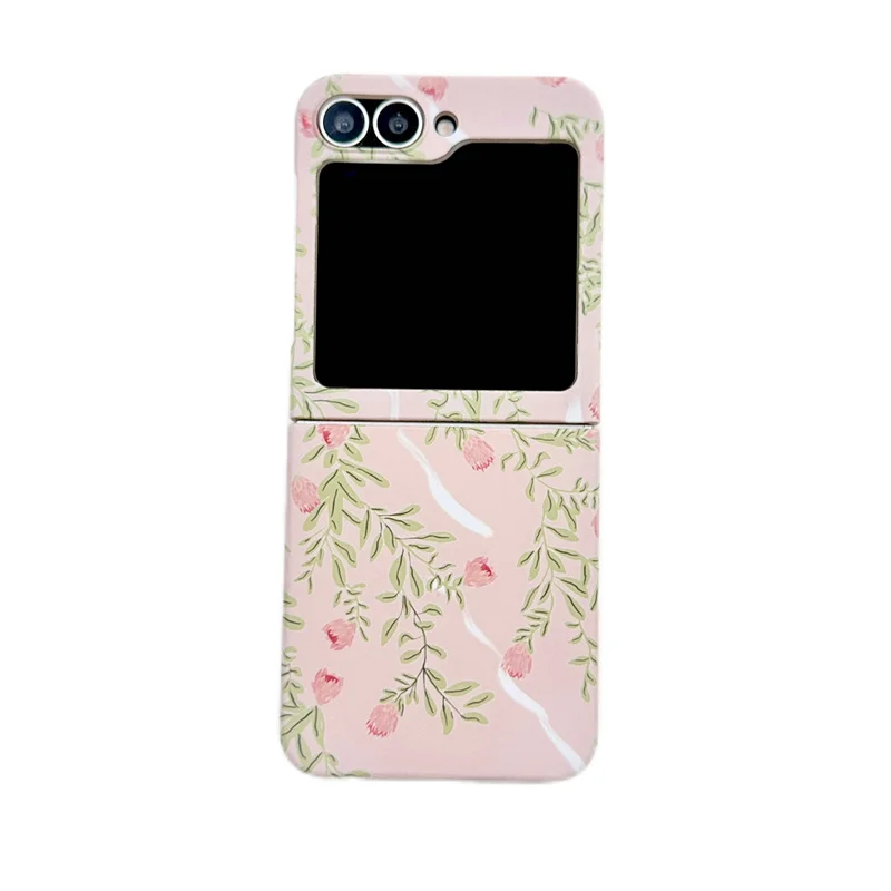 Чехол для телефона с розовым цветком розы для Samsung Z Flip Hard Cover для Galaxy Z Flip5 Flip6 Flip4 Flip3 5G Fashion Cute