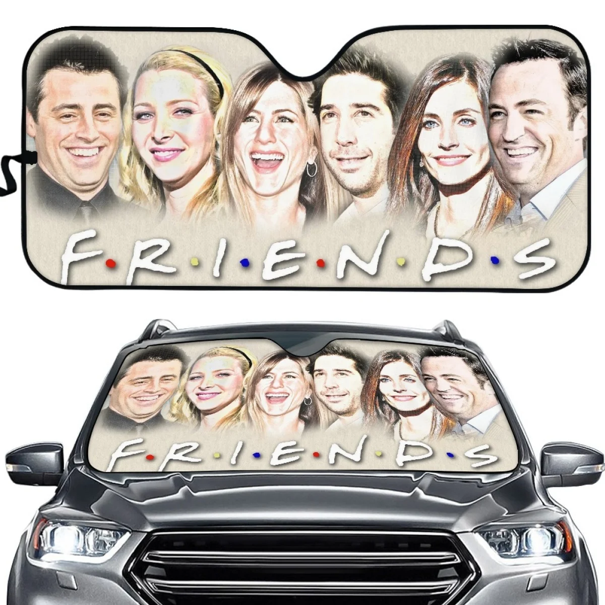 TV friends Movie Print Car Sun Shade Covers for Windshield Universal Car Accessories Foldable Automation Heat Reflector Gifts