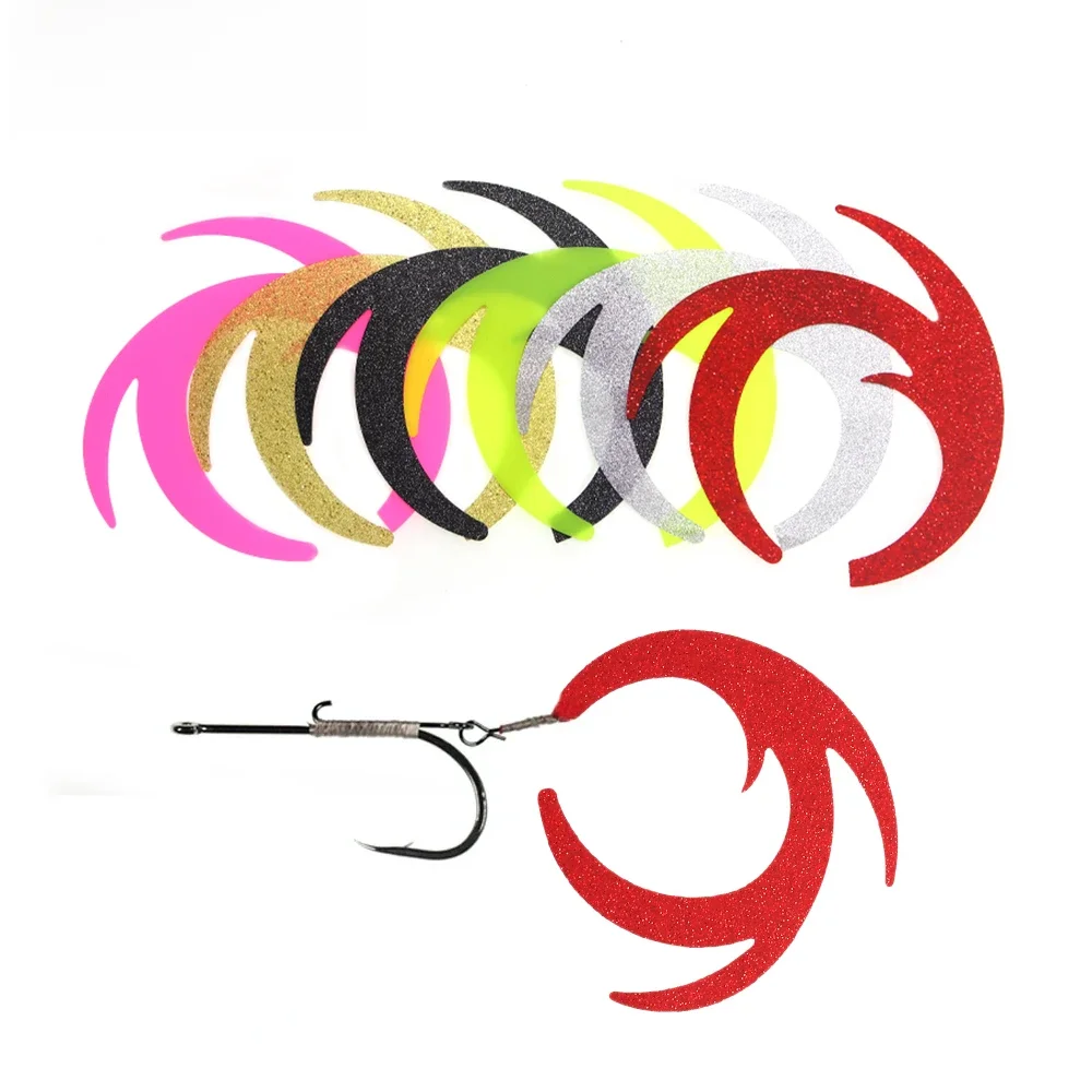 5 pièces/ensemble torsion Wiggle queues pêche à la mouche prédateur/Jig leurre jupes attachant matériel brochet bar Steelhead eau salée Streamer mouches