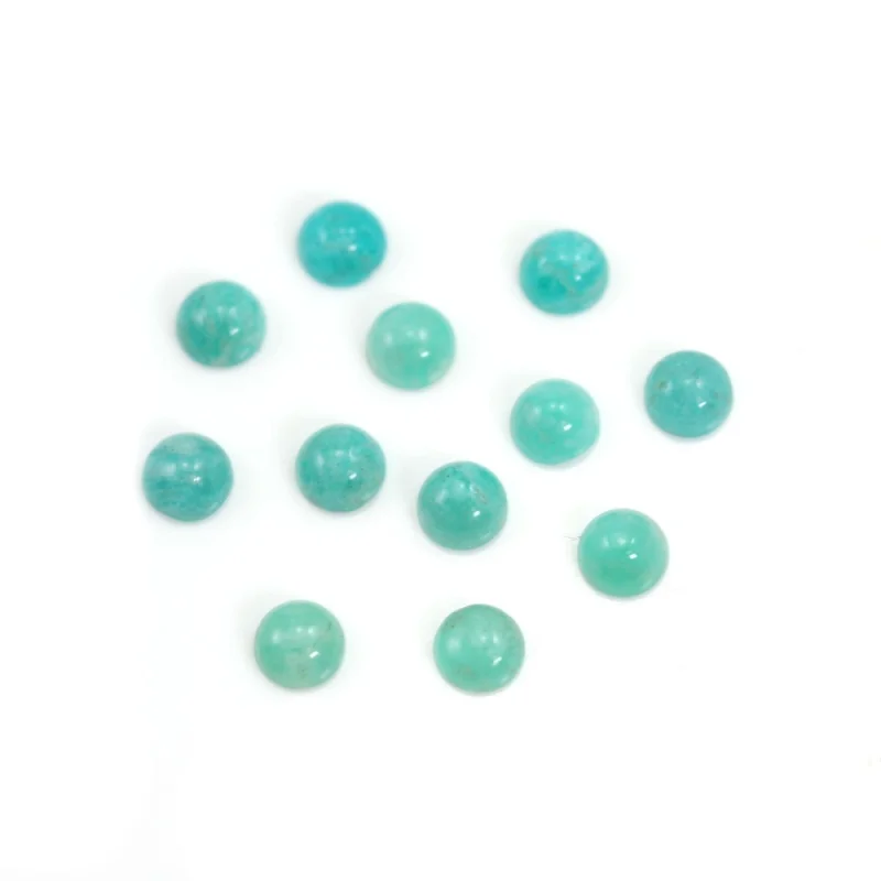 5pcs Peruvian Amazonite Cabochon CAB Round Natural Stone Dome 3-16mm For Jewelry Making  Ring Earrings DIY Pendant Craft