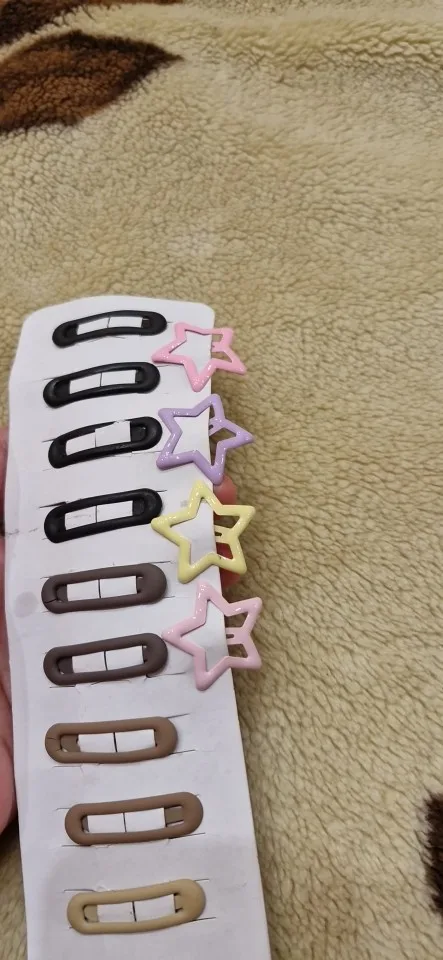 4Pcs/set Cute Colorful Geometric Metal Hair Clips Girls Bangs Hair Ornament Hairpins Barrettes Kids Fashion Hair Accessories photo review