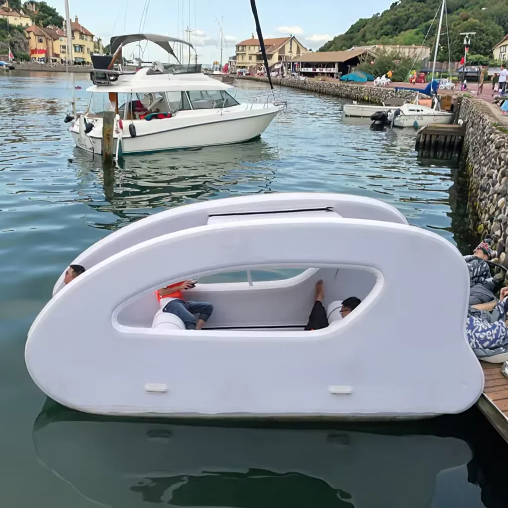 在庫 E-カタマラン パーティー ラウンジ ELECTRICAT 太陽光発電の楽しい動力カタマラン クルージング ポンツーン 折りたたみ式ソーラー ハウス ボート湖用