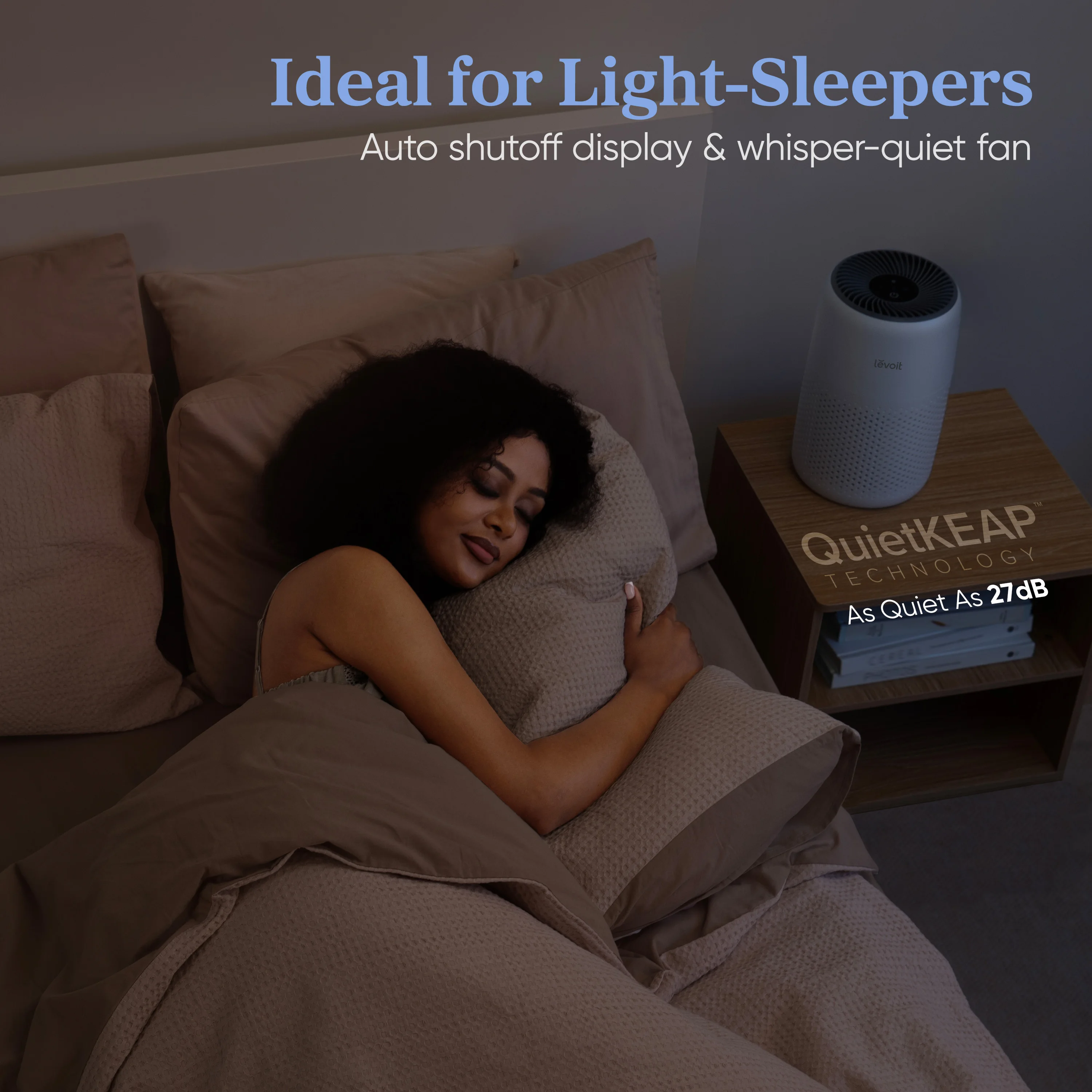 منقي الهواء Levoit مع الفلتر (Air Purifier with Filter) - 3 في 1 للمكتب وغرفة النوم، يزيل الدخان والغبار (Dust Filter) وروائح الحيوانات الأليفة. يتميز بفلتر HEPA (Air Purifier HEPA Filter)، أبيض، هادئ، موديل Core Mini.